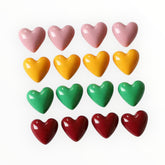 18mm Heart Shaped Gloss Resin Gems – Glue-On (Sold in Pairs)